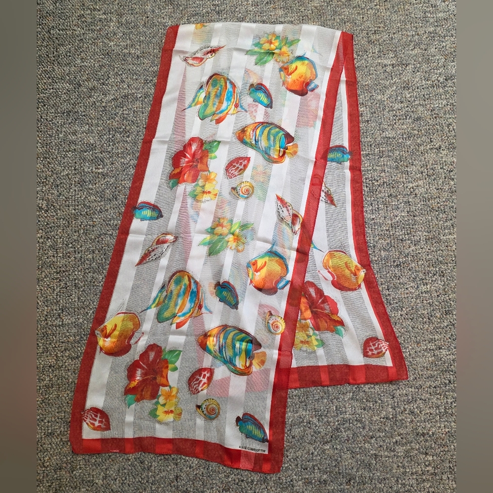 Liz Claiborne Tropical Fish Oblong Scarf